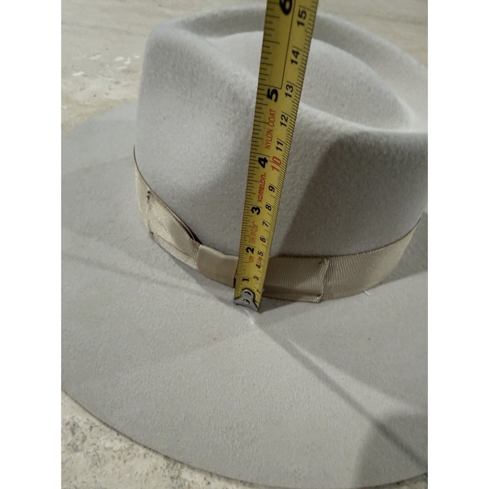 Patina Cream Wool Fedora Western Hat Handcrafted Wide Brim Large - Picture 4 of 4